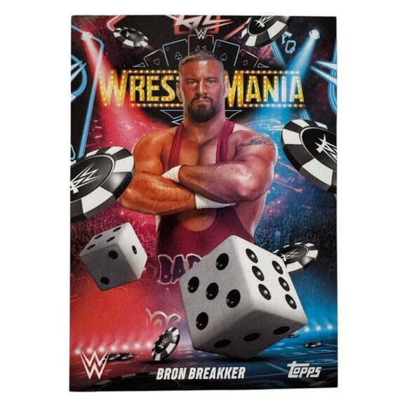 2025 Topps Wrestlemania 41 WWE WORLD Vegas Exclusive Card LE WM-15 BRON BREAKKER - Picture 1 of 4